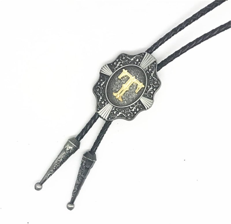 KECOL Western Letter Bolo Tie Cowboy Aalphabet A to Z Neckties Necklace for Men Women - Image 2